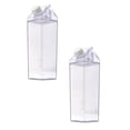 thumbnail image 1 of 2Pcs Clear Milk Carton Portable Milk Water Bottles Plastic Milk Box For Outdoor Food Storage 8.3x2.8x2.8", 1 of 7