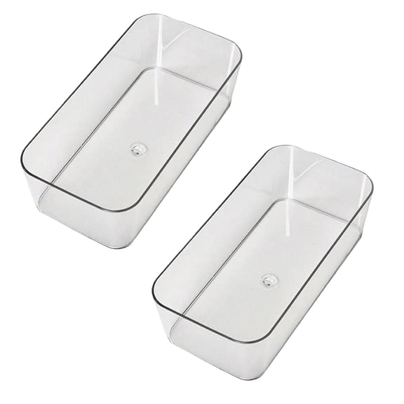 2Pcs Clear Plastic Drawer Organizers Set Versatile Bathroom And Vanity Drawer Organizer Trays Storage For Makeup Bedroom Kitchen Gadgets Utensils And Off Ice Office&Craft&Stationery
