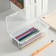 thumbnail image 1 of 2Pcs Clear Plastic Pencil Box ,Stackable Storage Containers with Snap Lids, Bulk Craft Boxes for Pens, Pencils, Office Supplies, 1 of 7