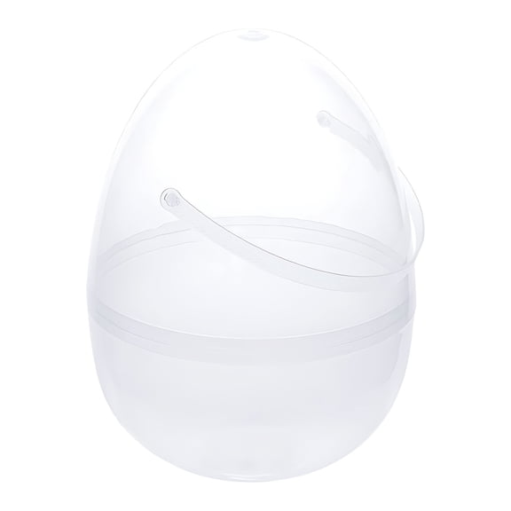 2Pcs Clear Twist Open Easter Egg Container with Handles, Plastic Easter Egg for Candy Favors Party Gifts or Craft Storage See Through Design Lightweight for Spring Celebrations