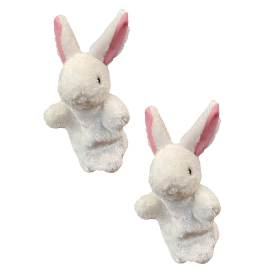 2Pcs Clearance Countdown! Easter Bunny Hand Puppet Toy Soft and Interactive Animal Doll for Kids Plush Toy Birthday Gift Happy 2026!