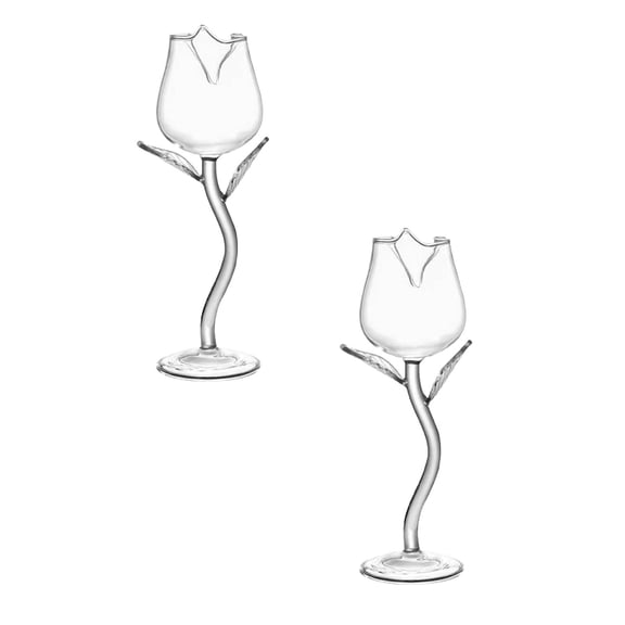 2Pcs Clearance Sale! Rose Cup Red Cup Transparent Rose Cup Glass&Bottle Practical Home Decor