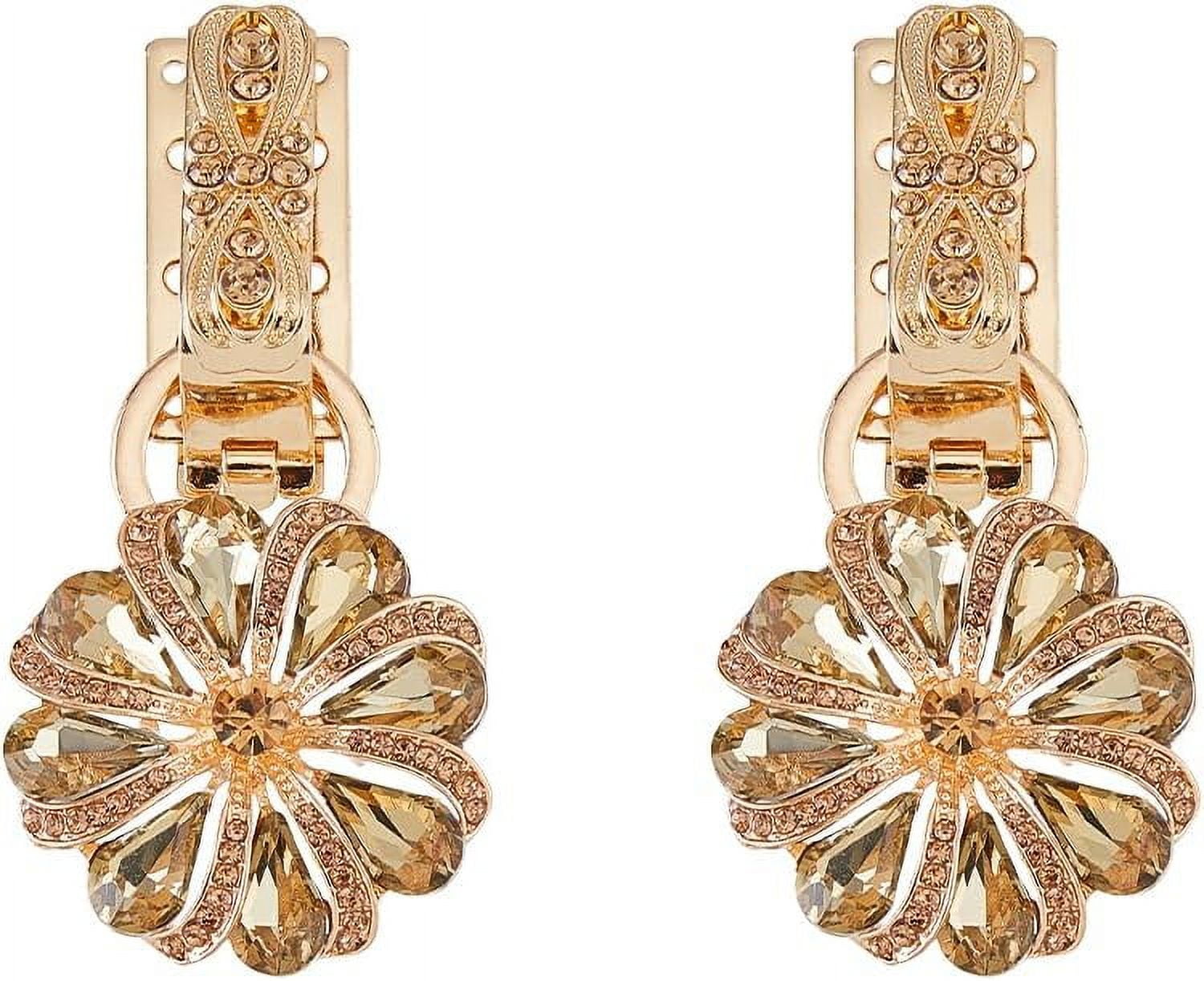 2Pcs Cloak Clasp Fasteners Alloy Rhinestone Sweater Clips Sew on Hooks