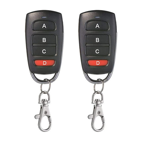 2Pcs Cloning Remote Control Keychain, Replacement Garage Door, Duplicates and Replaces Remote Controls for Vehicle Central Locking Systems, Remote Control Key Fob Doors Remote Control 433 Mhz