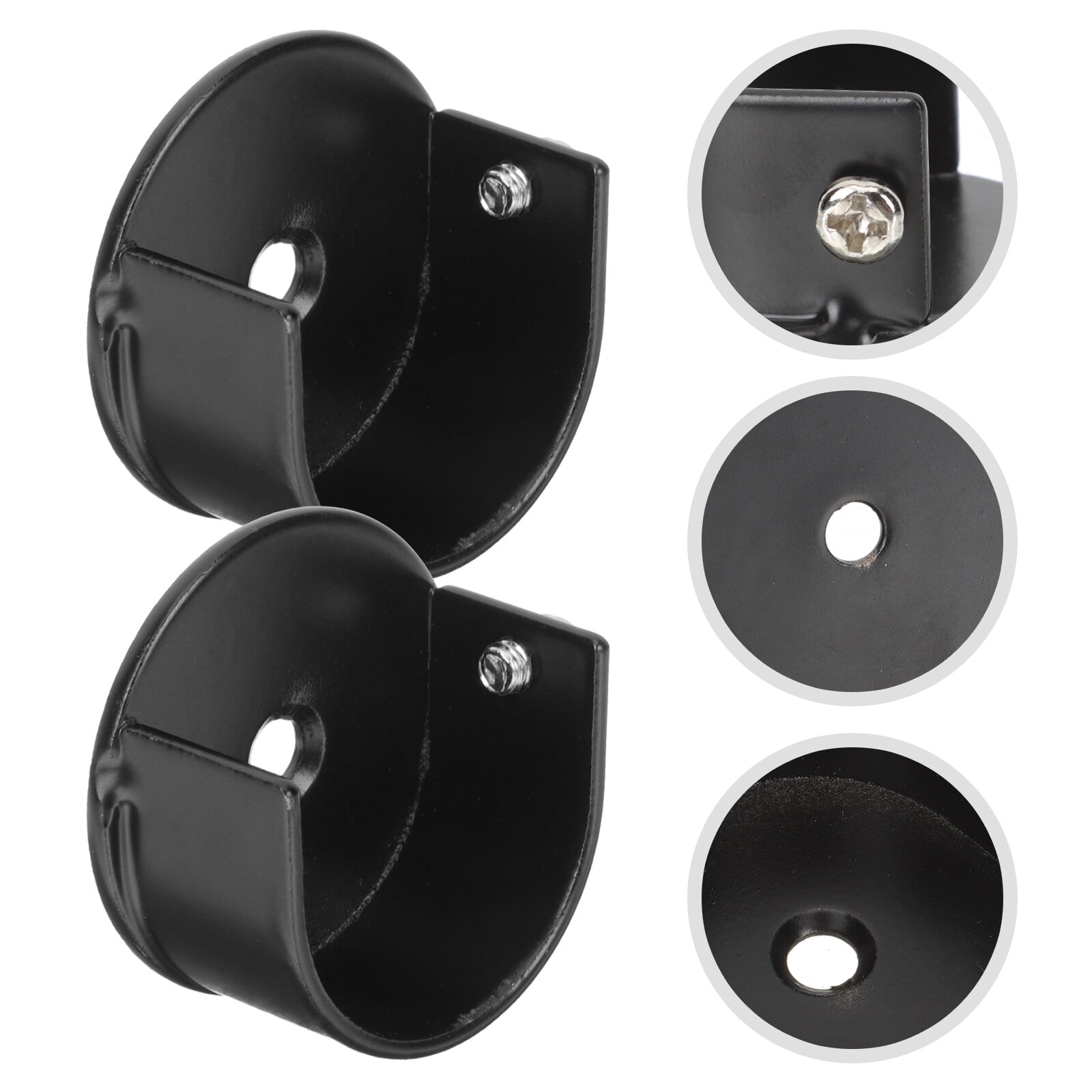 2Pcs Closet Rod Bracket Closet Pole Socket Curtain Rod Bracket Alloy Curtain Rod Support Rack