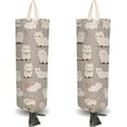 thumbnail image 1 of 2Pcs Cloth Plastic Bag Holder Cat Theme 4 Adhesive Hook Grocery Pull Rope Free Adjustment Reusable Organizer Washable Wall Mount Hanging Storage Dispenser for Cabinet Home Kitchen Pantry, 1 of 8