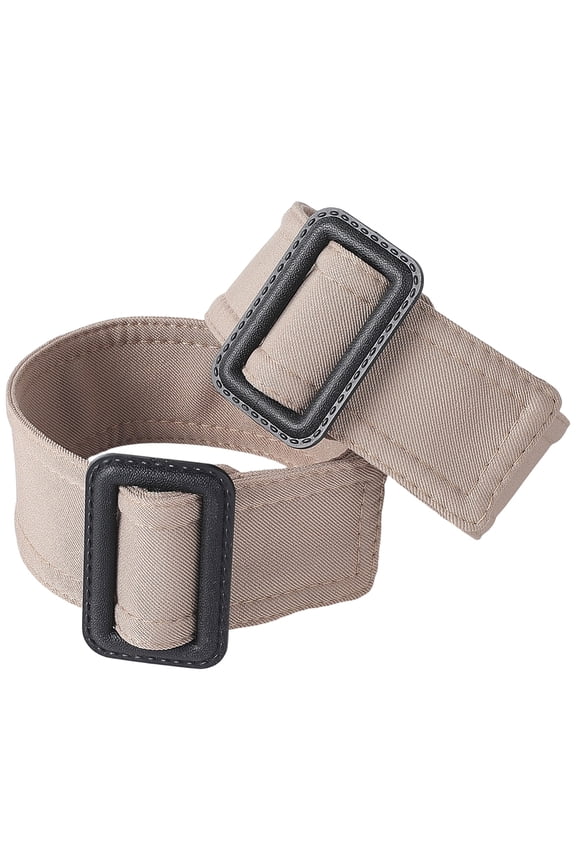2Pcs Coat Cuff Belt Polyester Tan Adjustable Trench Coats Decorative Wristband Replacement Strap Belts Accessories with Plastic Buckle