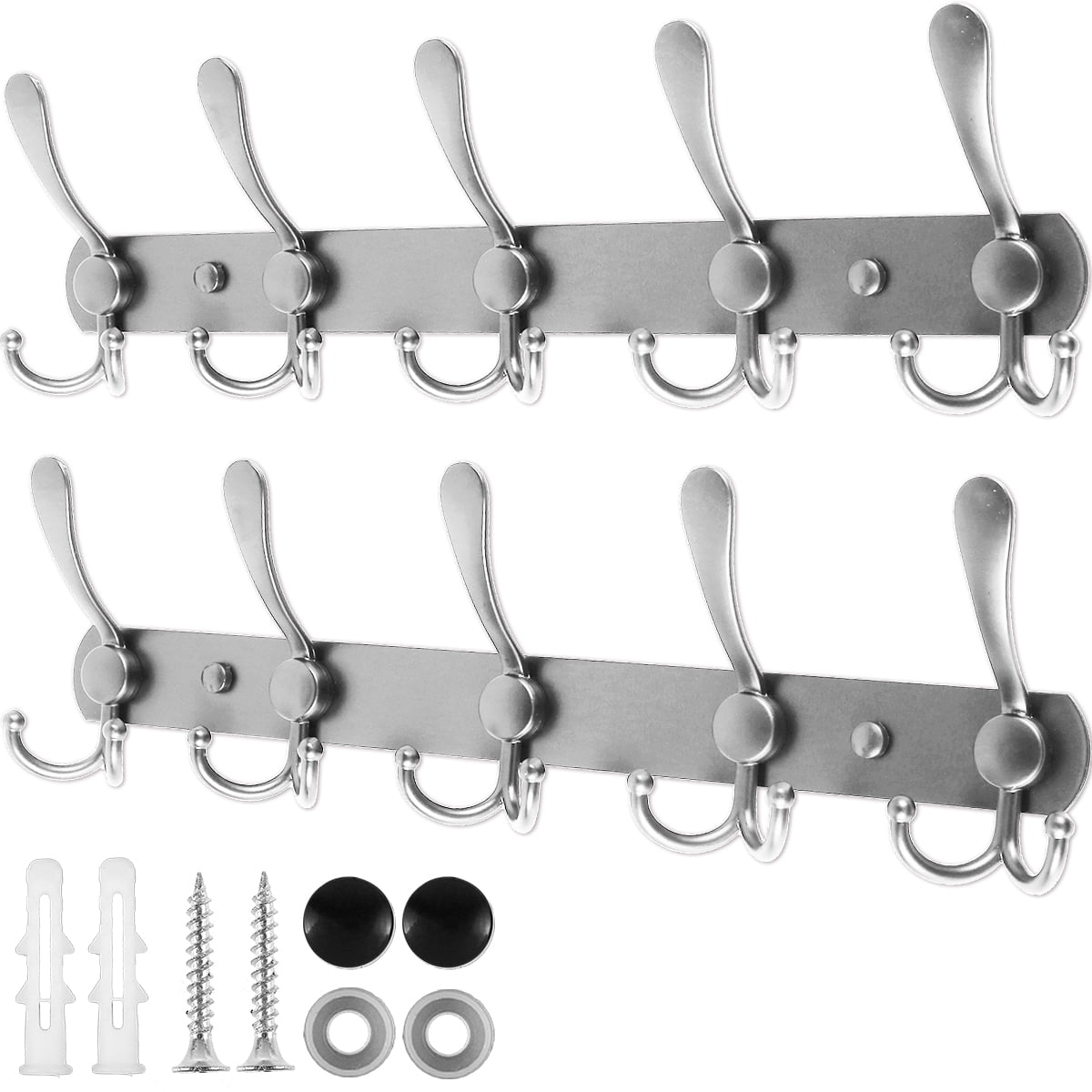 2Pcs Coat Racks with 5 Hooks Wall Mounted Coat Hook Rack Heavy Duty ...