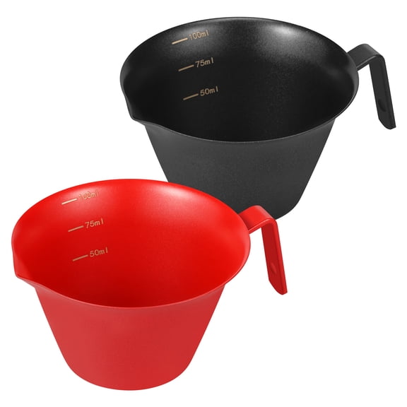 2Pcs Coffee Measuring Cup 304 Stainless Steel Espresso Pouring Cup with 50/ 75/ 100ml Marks Barista Accessories for Home Office