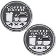 thumbnail image 1 of 2Pcs Coffee Rated Badge Round Car Stickers Self Adhesive Metal Car Badge Emblem 4 x 4 Car Decals Stickers Car Decorative Emblem Compatible with Vehicles Trucks SUV RV grey, 1 of 9