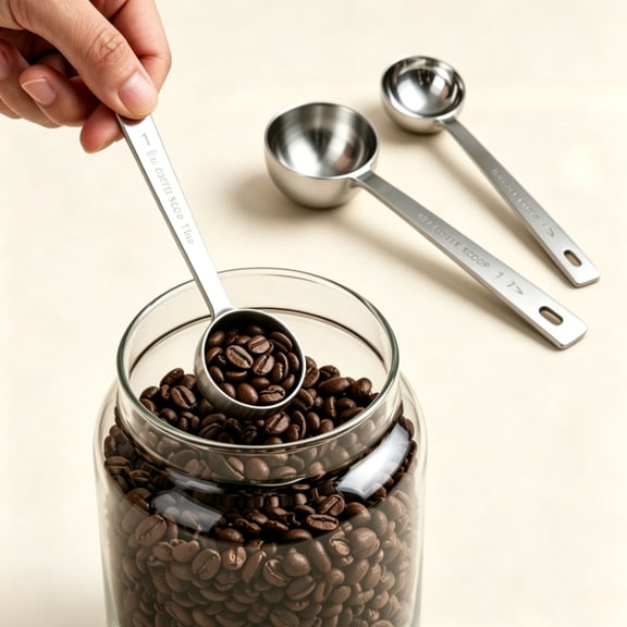 2Pcs Coffee Scoop Spoon - 1 Tablespoon 15ML /30MLStainless Steel Long Handle Measuring Spoons for Ground Coffee, Loose Tea and Powder