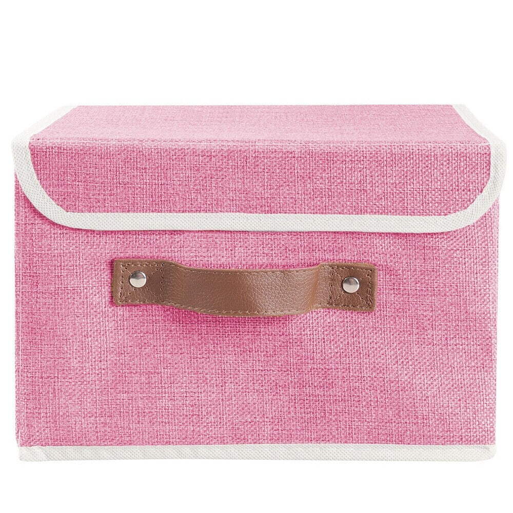 2Pcs Collapsible Cloth Storage Bins for Shelves S Pink