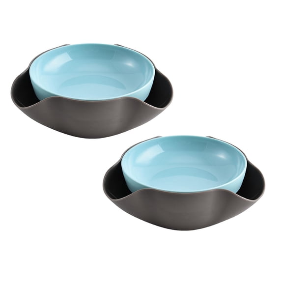 2Pcs Collecting Snack Bowl Pistachio Bowl with Storage Separated Double Bowl Dinnerware Set Pistachio Bowls with Place to Put Separated Double Bowl Dinnerware Set Food Storage Happy 2026!