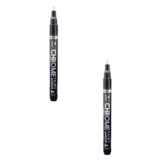 2Pcs College Student Suppies 3Ml Art Liquid Gold Chrome Markers Golden Marker Pen touch Up Repair Paint Pen for Model Metal Plastic Glass Diy Craft(Gold 0.7Mm)