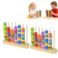 thumbnail image 1 of 2Pcs Color Stack Challenge Game of Tabletop Brain Teaser for Ages 3 to 6 Wooden Board Game for Family Friend Friendly Fun, 1 of 7