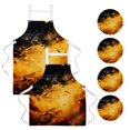 2Pcs Colorful Galaxy Space Versatile Aprons Set Kitchen, Baking
