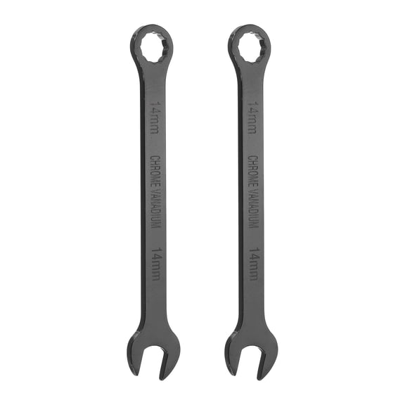 2Pcs Combination Wrench 14mm Metric 12-Point Box and Open End CR-V Steel