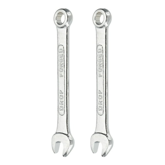 2Pcs Combination Wrench 6mm Metric 12-Point Box and Open End Zinc Plated Steel