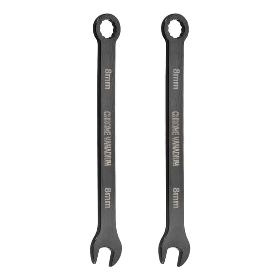 2Pcs Combination Wrench 8mm Metric 12-Point Box and Open End CR-V Steel