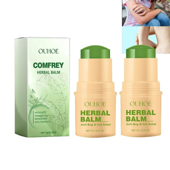 2Pcs Comfrey Cream, Natural Mosquito Repellent Balm, Kids Baby Mosquito Bites Flea Multi-effect Repair Soothing Repellent Relief Itch Cream, Bites Insect Treatments For Outdoor Camping Travel