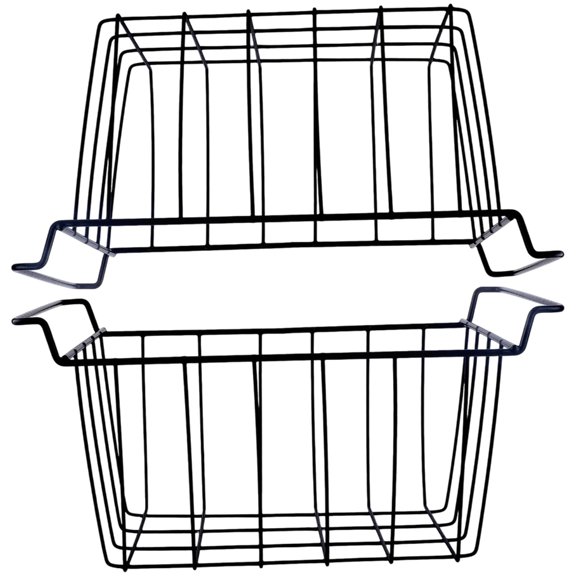 2Pcs Commercial Grade Refrigerator Baskets Reinforced Steel Wire Organizers With Airflows Designs for Frosts Prevention