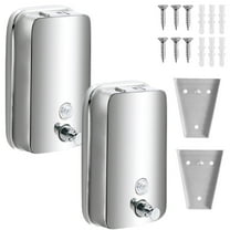 2Pcs Commercial Soap Dispenser Stainless Steel 800ml Wall Mount Manual Liquid Pump Rust-Proof Leak Free for Bathroom