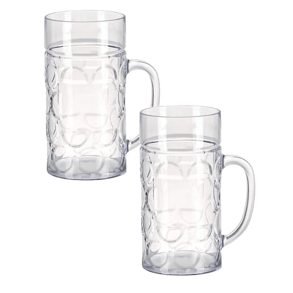 2Pcs Commercial Thick Juice Ice Cup Dessert Cup Bar Restaurant Transparent Drop Beverage Cup High Borosilicate Material（500/1000Ml） Glass&Bottle