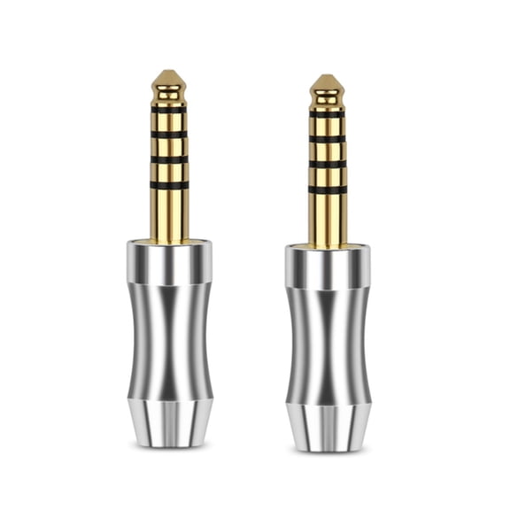 2Pcs Commonly Used 4.4mm Earphone Plug 5Pole StereoAudio Copper Plug Solder Connector Compact Size
