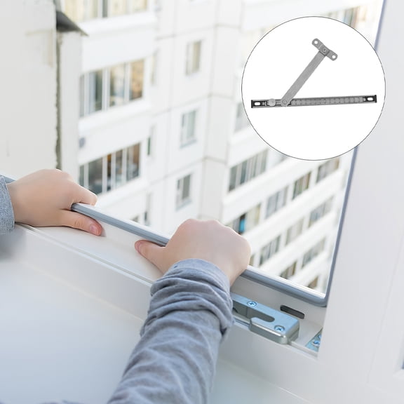 2Pcs Compact Plated Silver Window Security Bar Easy Install Sliding Door Protection Bar