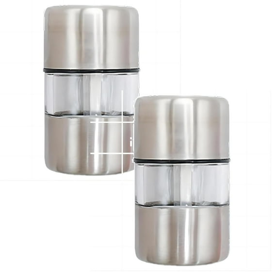 2Pcs Compact Seasoning Grinder Stainless Steel Grinder Small Mill Kitchen Tool Suitable For Enhanced Flavor Home Decor