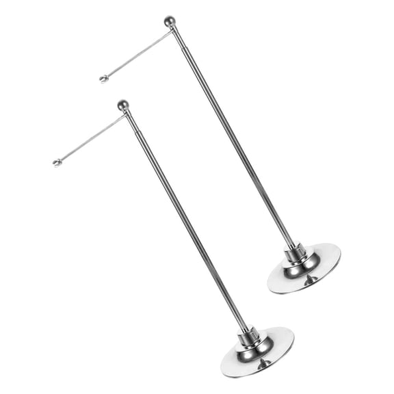 2Pcs Compact Stainless Steel Desktop Flag Holder Stand for Indoor Small Flags