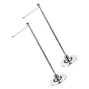 2Pcs Compact Stainless Steel Desktop Flag Holder Stand for Indoor Small Flags