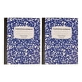 thumbnail image 1 of 2Pcs Composition Notebook, College Ruled Composition Book, Marble Composition Notebooks for Home Office Classroom Supplies, 100 Sheets per Comp Book, Hard Cover, Sewn Binding, 9.8" x 7.5", Blue, 1 of 7