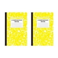 thumbnail image 1 of 2Pcs Composition Notebook, Wide Ruled Composition Book, Marble Composition Notebooks for Work, 30 Sheets/60 Pages, Hard Cover, Sturdy Sewn Binding, Office Classroom Supplies, Yellow, 1 of 9