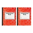 thumbnail image 1 of 2Pcs Composition Notebook, Wide Ruled Composition Books, Marble Composition Notebooks, 90 Sheets/180 Pages, 10.2" x 7.5", Durable Hard Cover, Classroom Must Haves, Red, 1 of 6