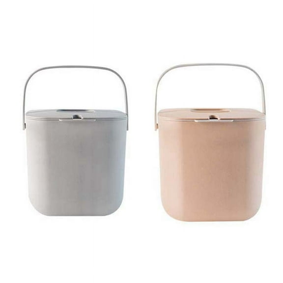2Pcs Compost Bin for Everyday Organic Waste with Lid in the Kitchen Odor Removable Liner