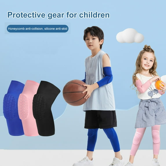 2Pcs Compression Sleeves Knee Pads High Elastic Soft Breathable Impact Resistant Knee Guards Sports Protective Gear for Kids