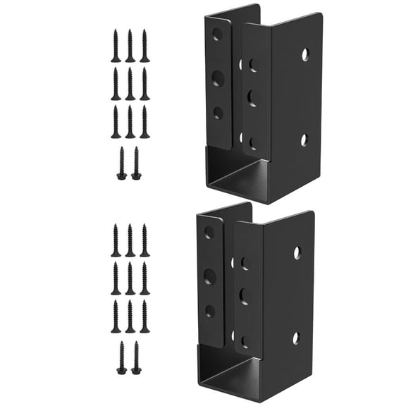 2Pcs Concealed Beam Hanger Flange Adjustable Fence Bracket Deck Railing Joists Hanger Bracket