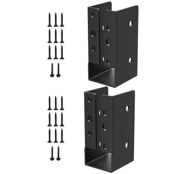 2Pcs Concealed Beam Hanger, Lightweight Deck Railing Bracket with Adjustable Flange for Joist