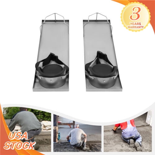 2Pcs Concrete Knee Boards 30" x 8" Slider Knee Boards 201 Stainless Steel w/Pads