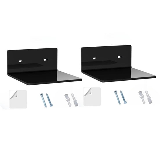 2Pcs Contemporary Floating Shelves Easy Install Home Organization Display Storage Rack