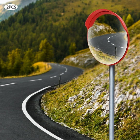 2Pcs Convex Traffic Mirror Wide Angle 24" Garage Store Blind Spot Corner Security