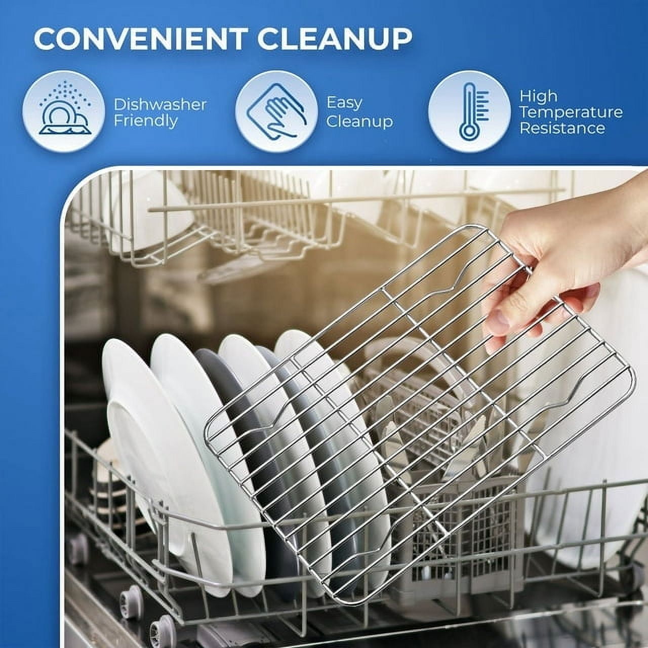 2Pcs Cooling Rack, Wire Rack for Baking Sheet, Stainless Steel Metal ...