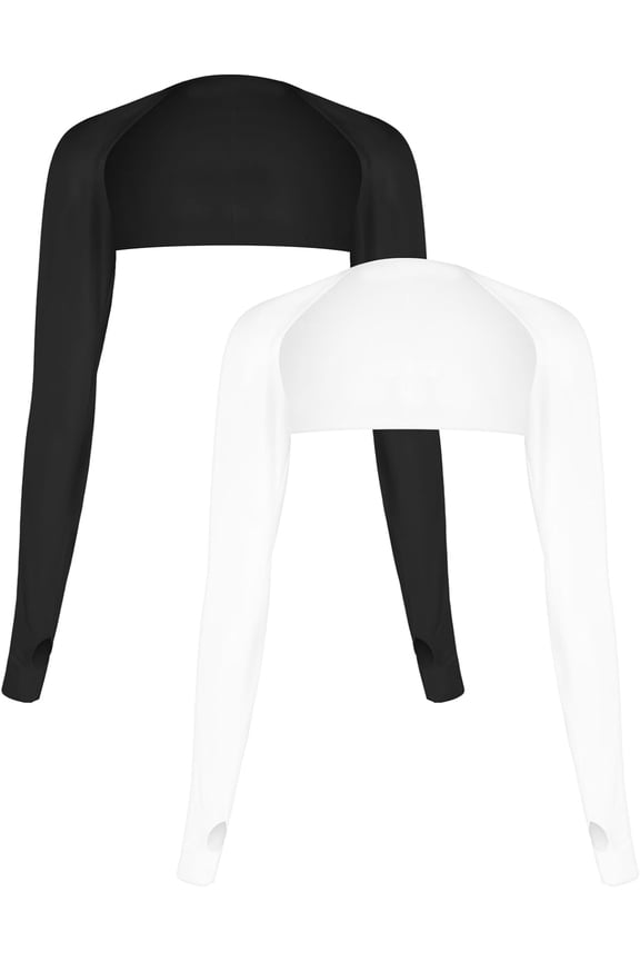 2Pcs Cooling Shawl Arm Sleeves Sun Sleeves for Women UV Protection Arm Sleeve with Finger Hole for Golfing