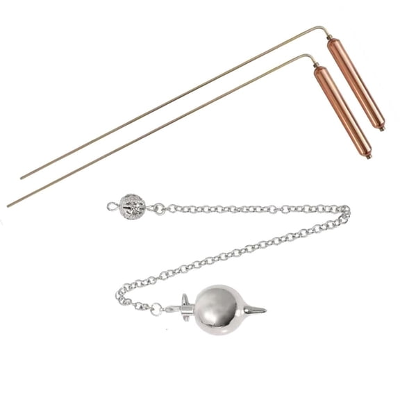 2Pcs Copper Dowsing Rod Divining Rods with Pendant Copper Divining Rods Metal Detector for Divination Treasure Tool