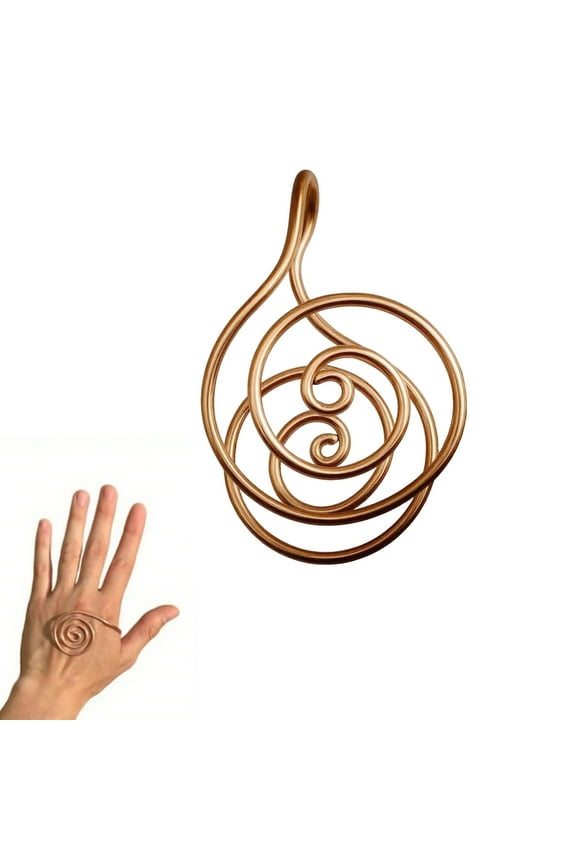2Pcs Copper Palm Ring Reiki Spiral Hand Rings For Meditation & Energy Healing, Handmade Copper Cuffs For Crystal Work, Copper Spiral Hand Rings For Reiki, Meditation Gift For Women & Men