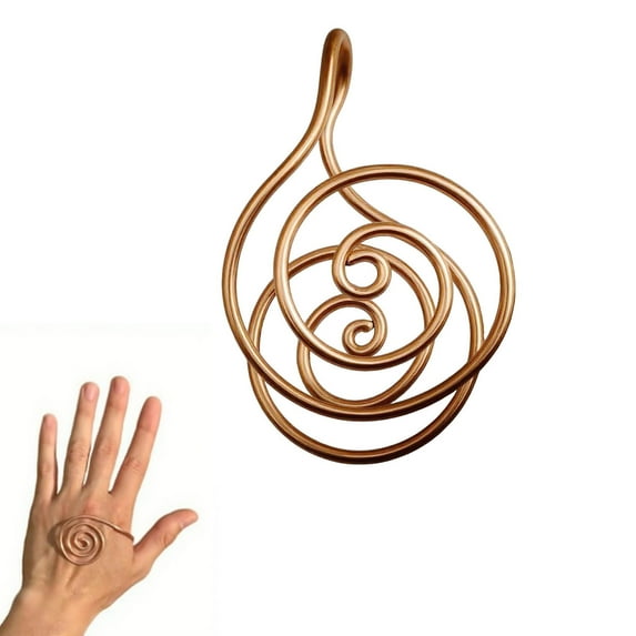 2Pcs Copper Palm Ring Reiki Spiral Hand Rings For Meditation & Energy Healing, Handmade Copper Cuffs For Crystal Work, Copper Spiral Hand Rings For Reiki, Meditation Gift For Women & Men