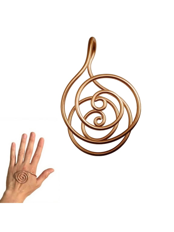 2Pcs Copper Palm Ring Reiki Spiral Hand Rings For Meditation & Energy Healing, Handmade Copper Cuffs For Crystal Work, Copper Spiral Hand Rings For Reiki, Meditation Gift For Women & Men