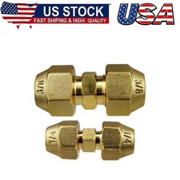2Pcs Copper Pipe Extension Joint Connectors for Air Conditioning Pipe Coupling