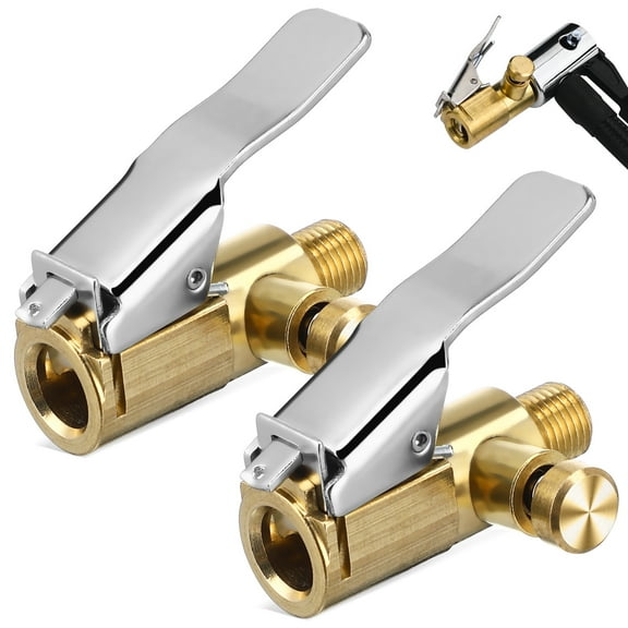2Pcs Copper Tire Pump Adapter with Tight Seal for Car Truck and Bike Inflator